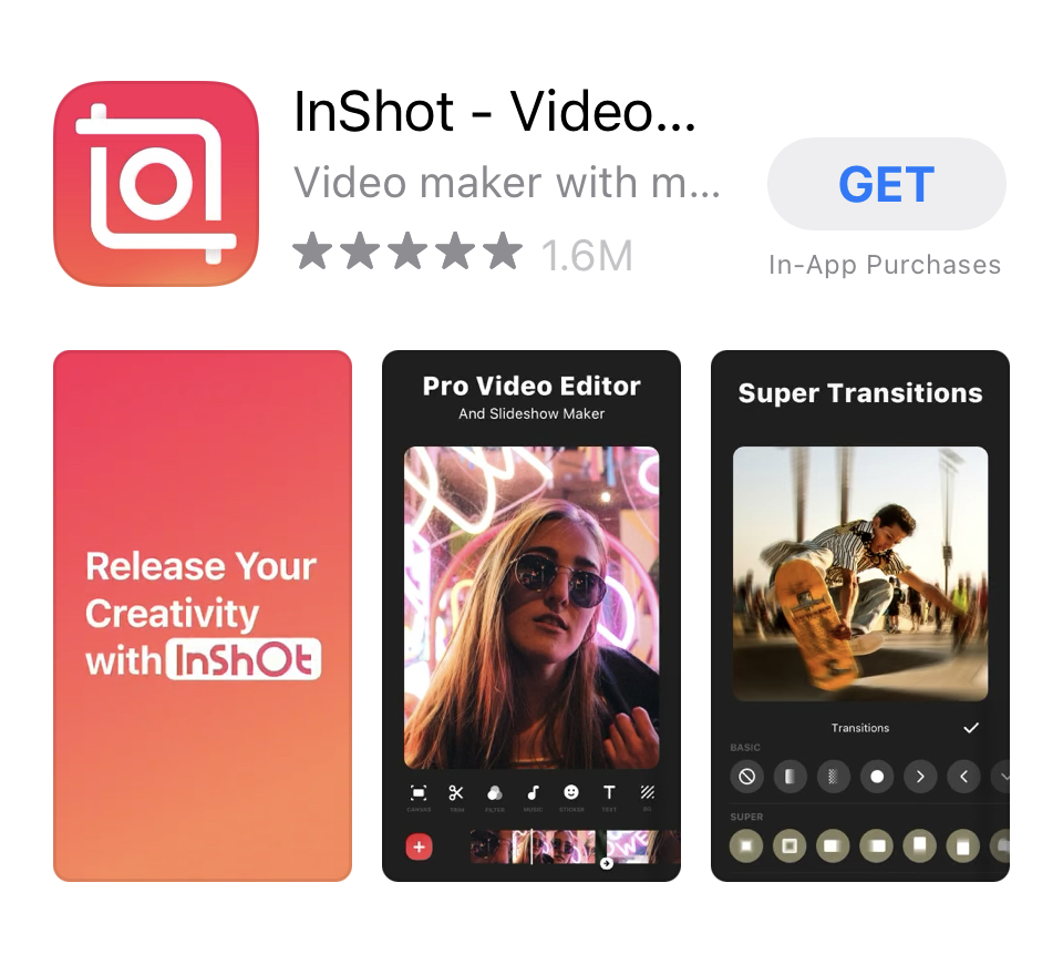 inShot App Store Listing